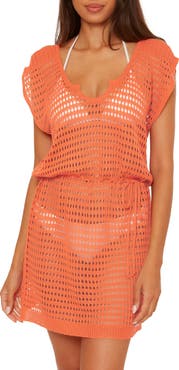 Becca Playa Open Stitch Cover-Up Minidress