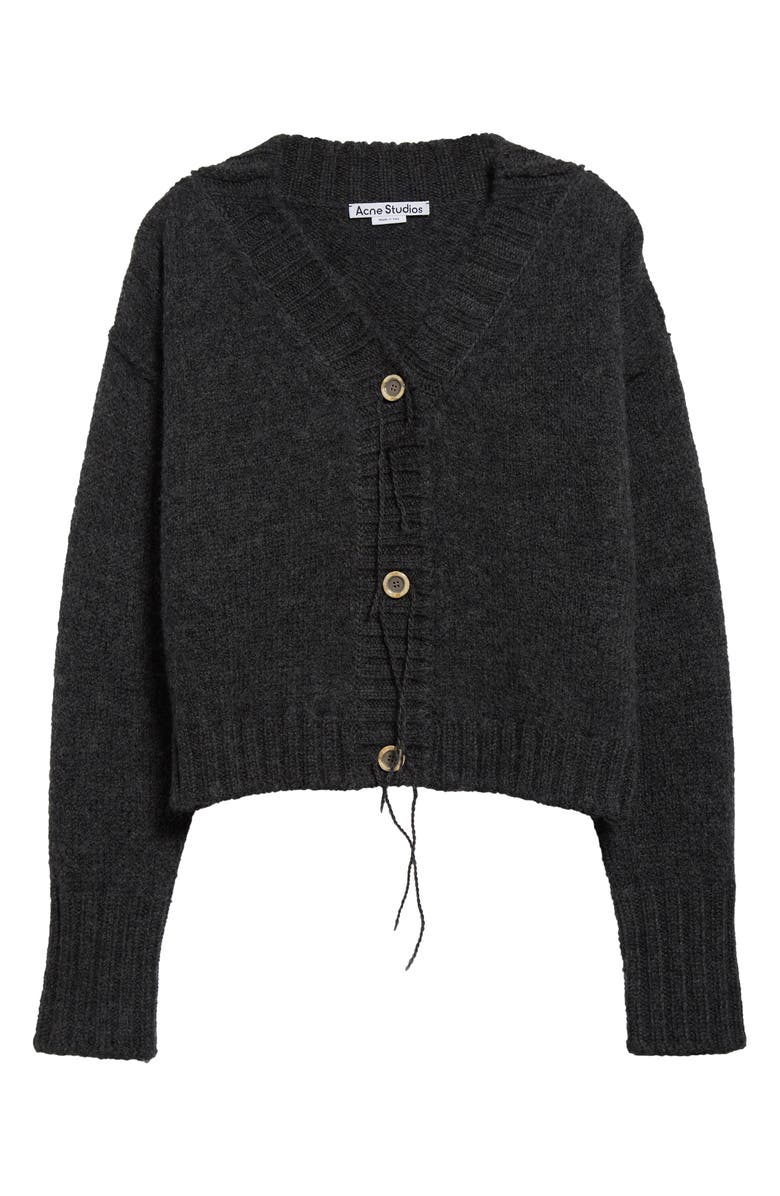 Acne Studios Krypton Wool V-Neck Cardigan, Alternate, color, Anthracite Grey