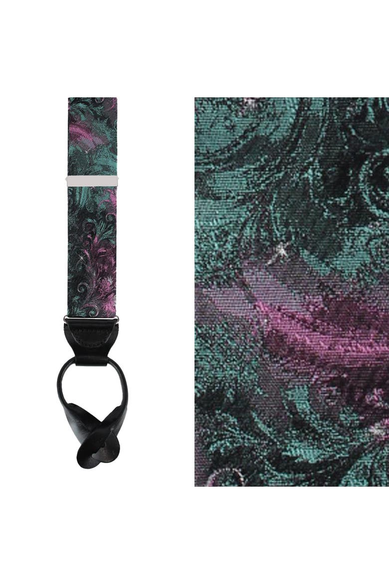 The Arcane Storm Silk Button End Novelty Suspenders, Main, color, Multiple