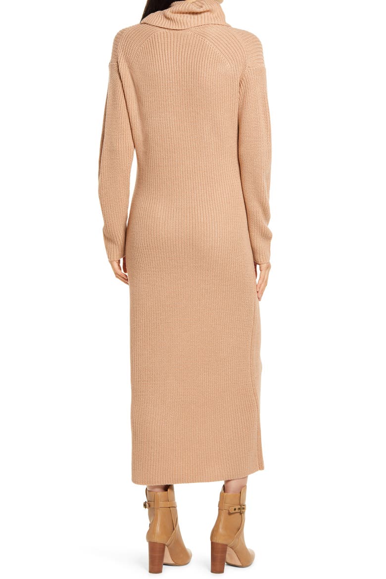 Long Sleeve Turtleneck Sweater Dress, Alternate, color, CAMEL