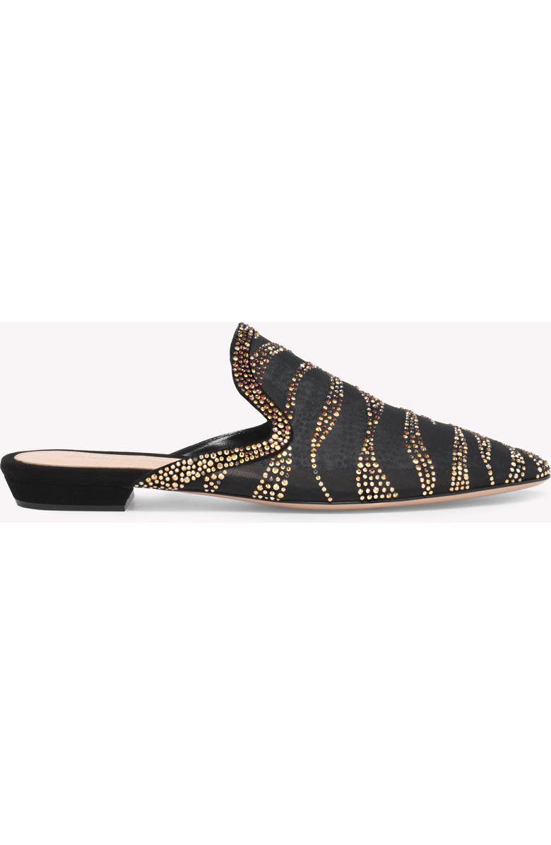 Gianvito Rossi Raja Crystal Slide, Main, color, Black Fabric