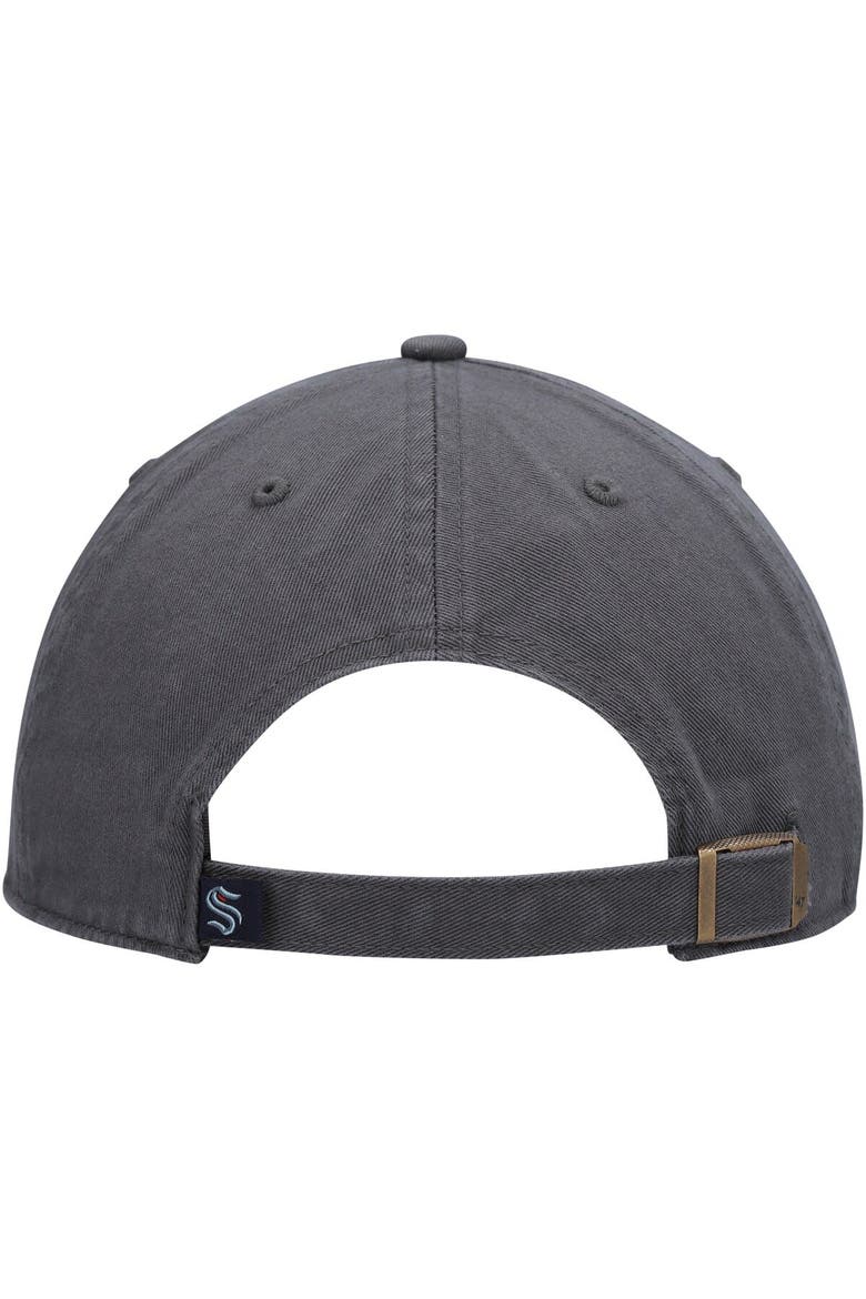 Men's '47 Charcoal Seattle Kraken Clean Up Adjustable Hat, Alternate, color, Charcoal