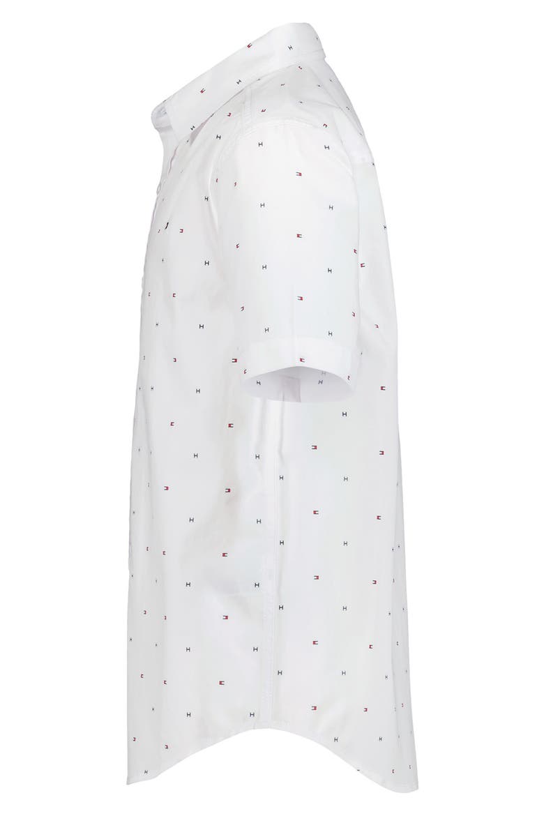 Kids' Flag Short Sleeve Button-Up Shirt, Alternate, color, FRESH WHITE