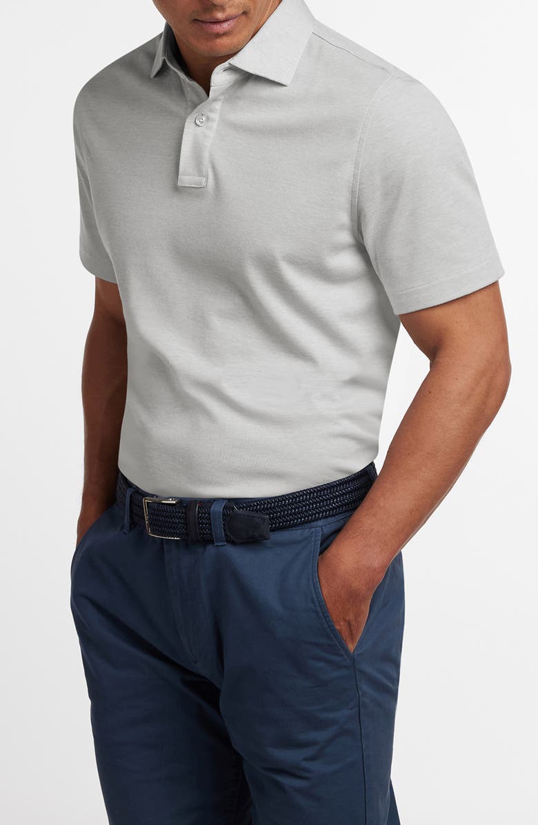 David Donahue Connery Cotton Polo, Alternate, color, Pearl