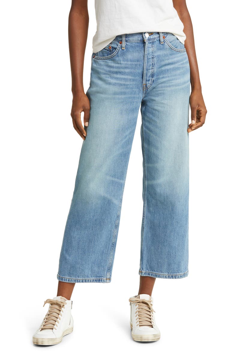 Re/Done Loose Crop Wide Leg Jeans, Main, color, Vintage Flow