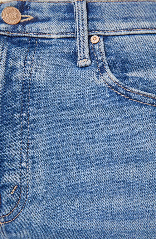 Mother The Tomcat Swisher Sneak Frayed Wide Leg Jeans In Blue