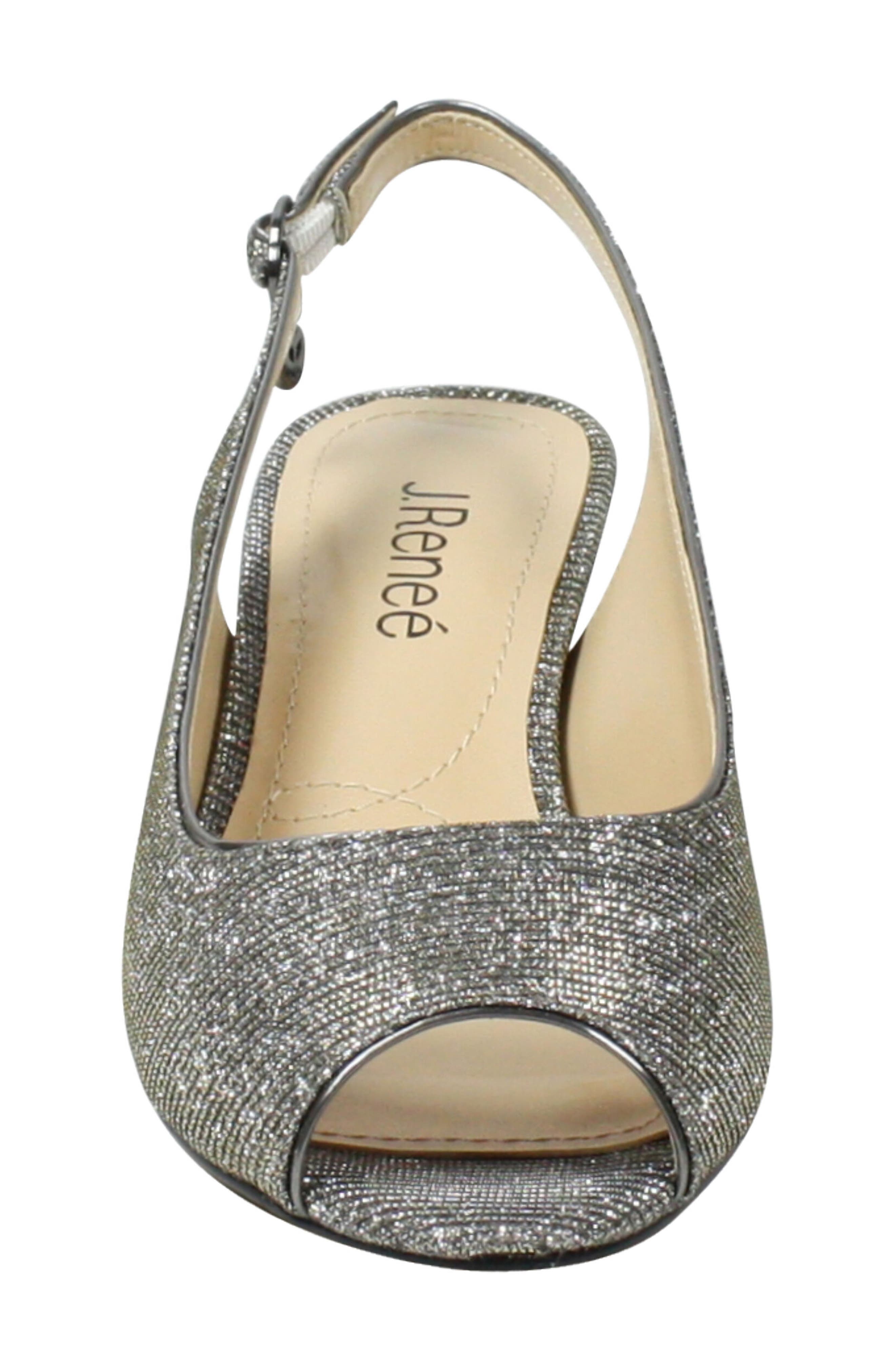 Jenvey Slingback Sandal, Alternate, color, PEWTER FABRIC