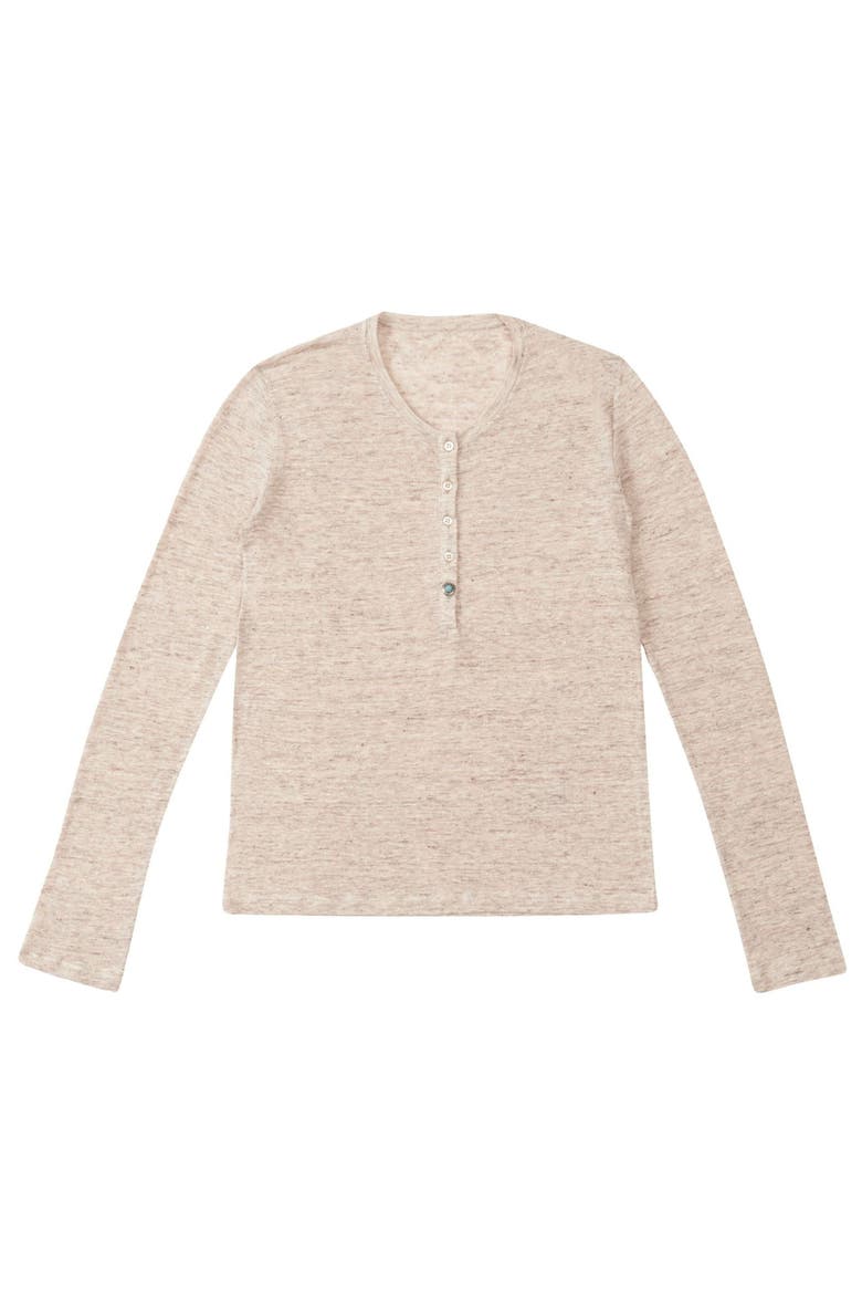 Coralie Seraph Melange Linen T-Shirt, Main, color, CAMEL