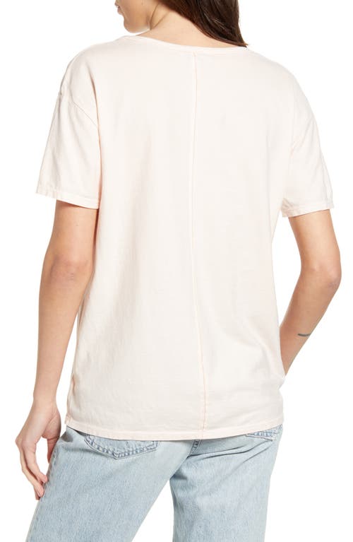 Shop Ag Henson Deep Scoop Cotton T-shirt In Pink Blush