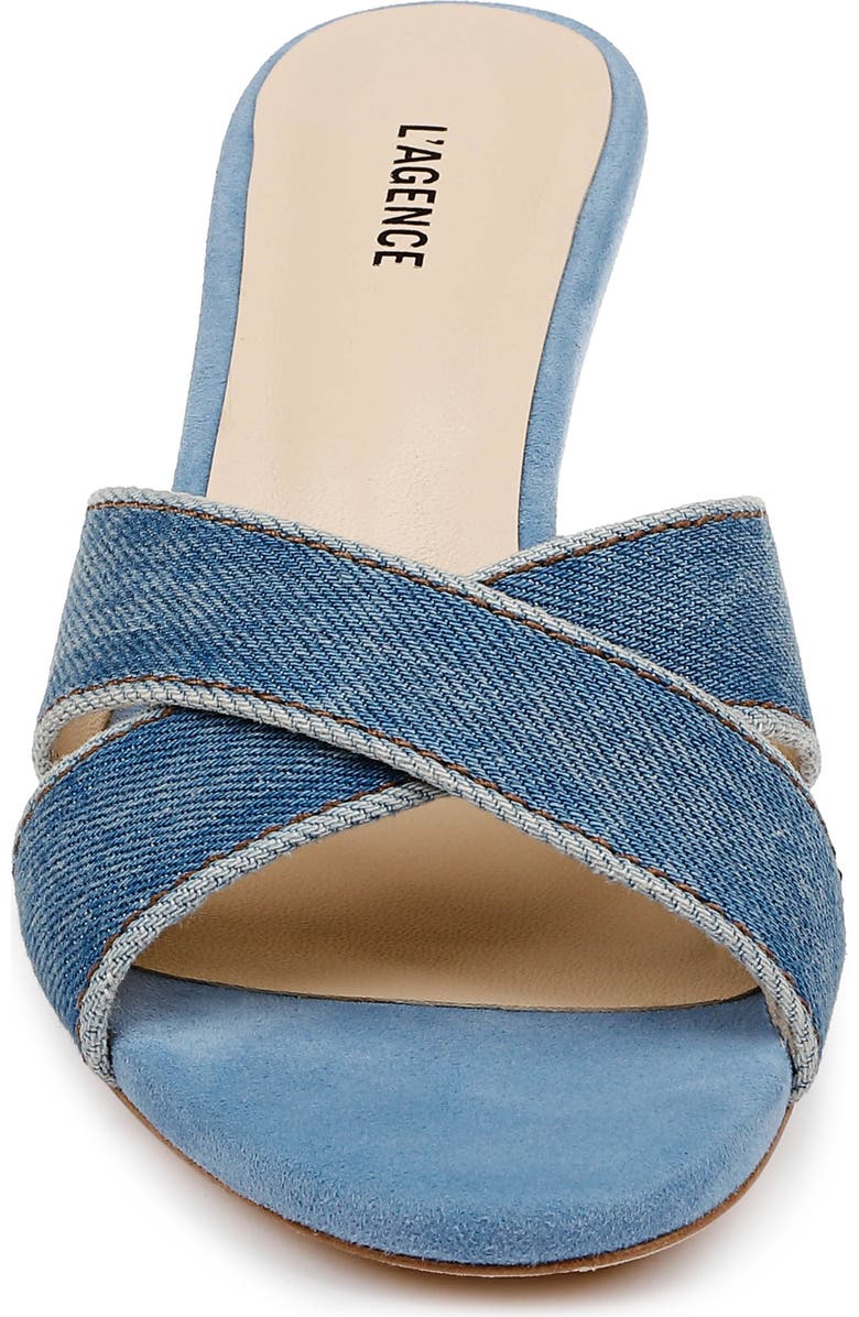 L'AGENCE Aveline Slide Sandal, Alternate, color, Light Denim