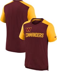 Nike Youth Nike Heathered Burgundy/Heathered Gold Washington Commanders Colorblock Team Name T-Shirt