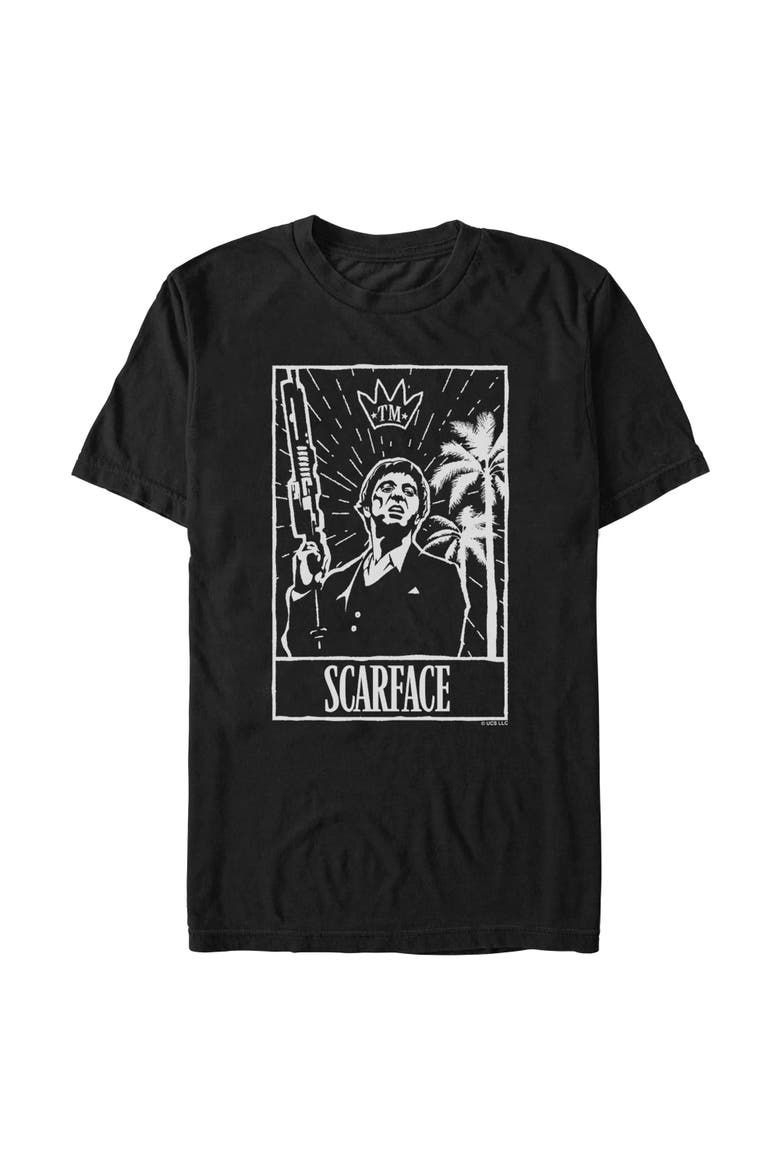 Men's Scarface Tarot Card  Graphic T-Shirt, Alternate, color, Black