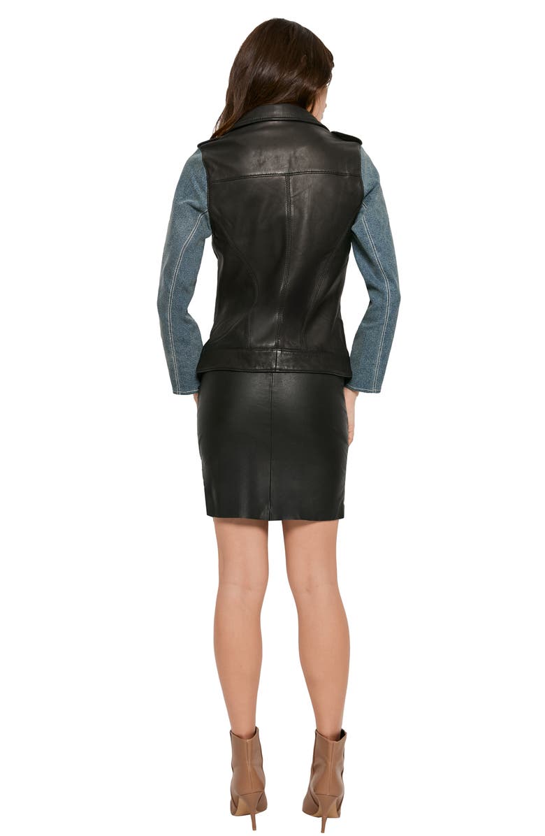 AS by DF The Editor Leather Denim Jacket, Alternate, color, 