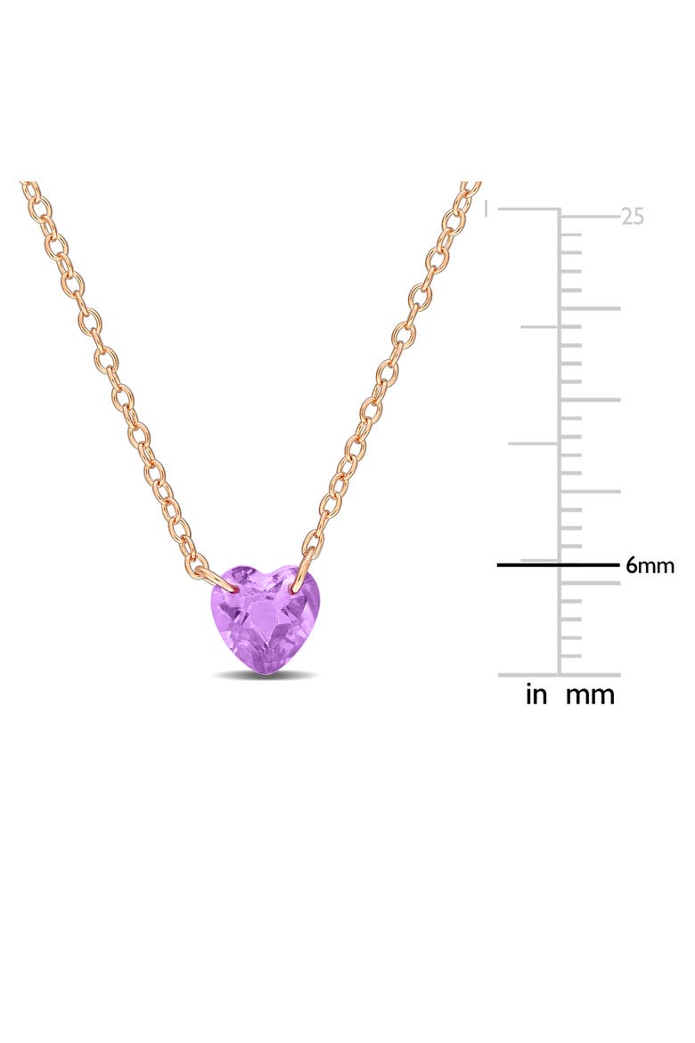 Amethyst Heart Pendant Necklace, Alternate, color, PURPLE