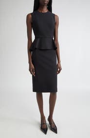 Max Mara Cosmos Sleeveless Knit Peplum Dress