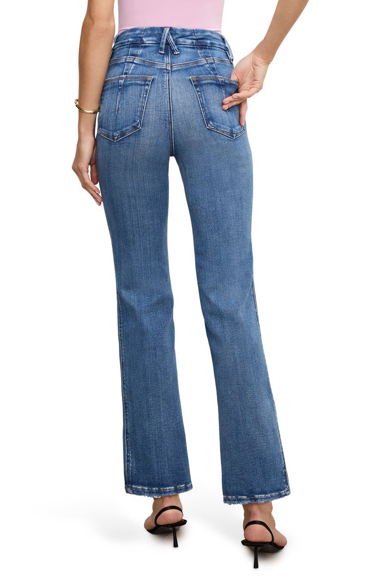 Good American Soft Tech Good Curve High Waist Straight Leg Jeans, Alternate, color,