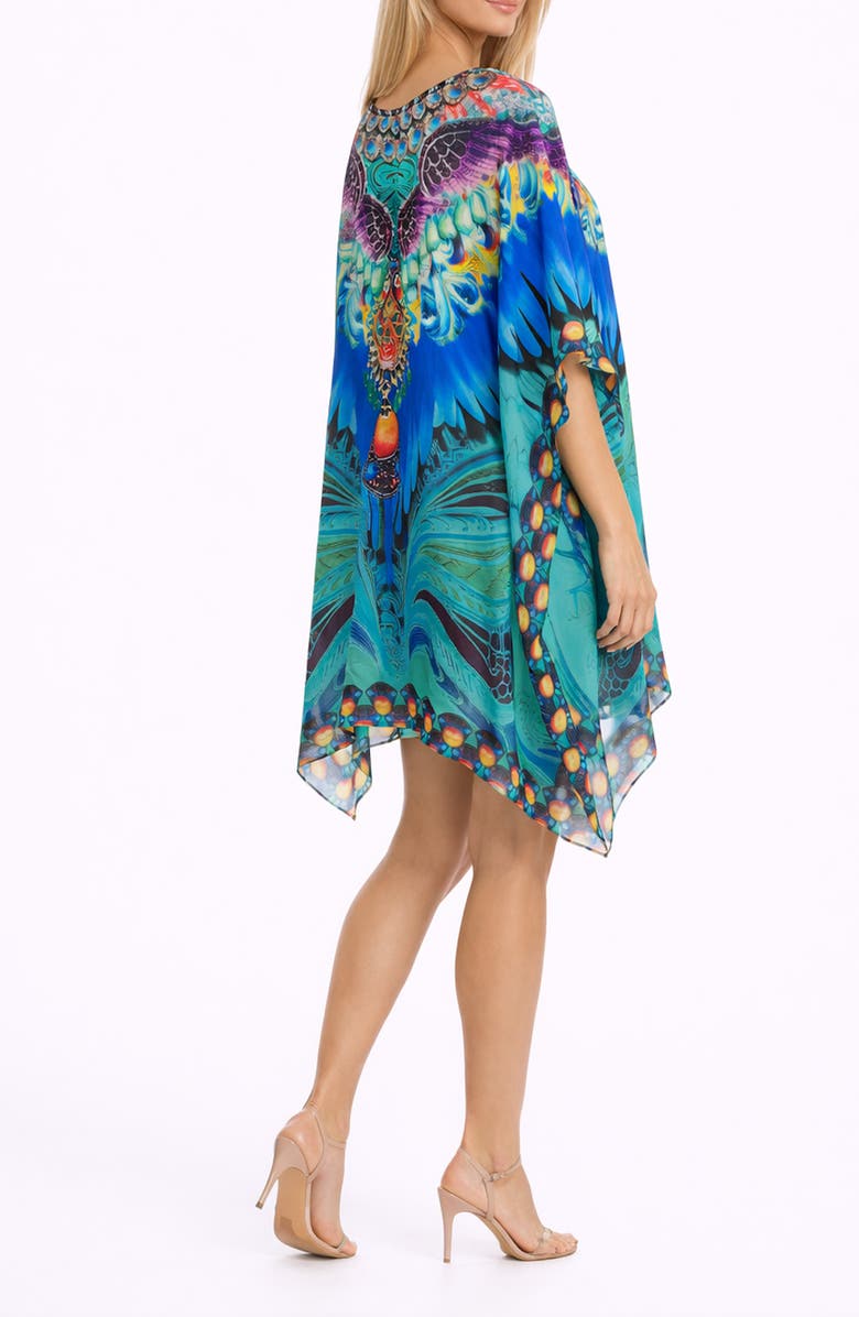 RANEES Mixed Print Poncho, Alternate, color, Blue