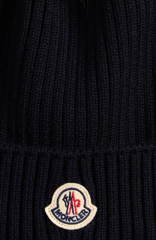 Moncler Ribbed Hat In Blue