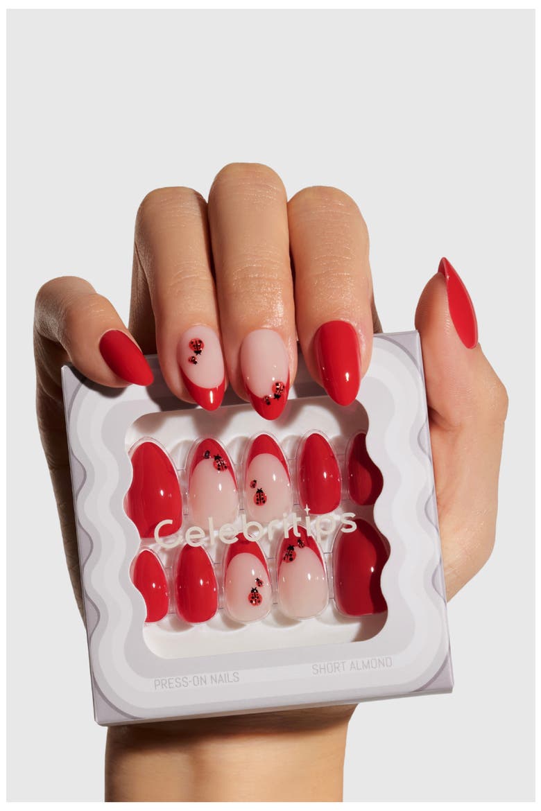 3D Ladybug Press On Nails, Alternate, color, 3D LADY BUG