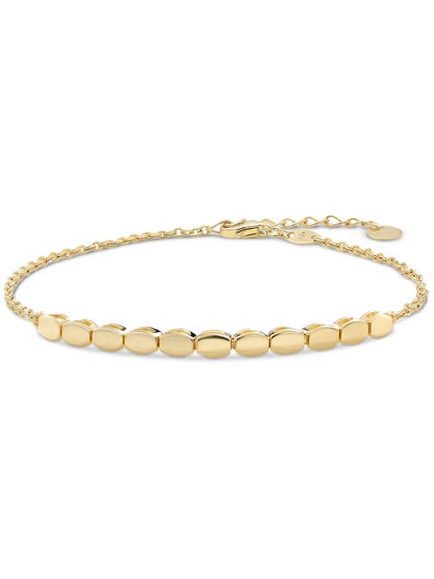 Hexagon Link Chain Bracelet in 14K Gold