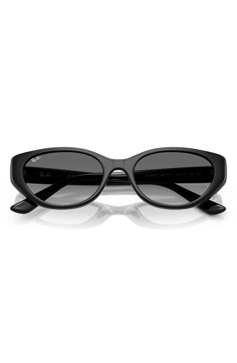 Ray-Ban 55mm Gradient Pillow Sunglasses, Alternate, color, Black