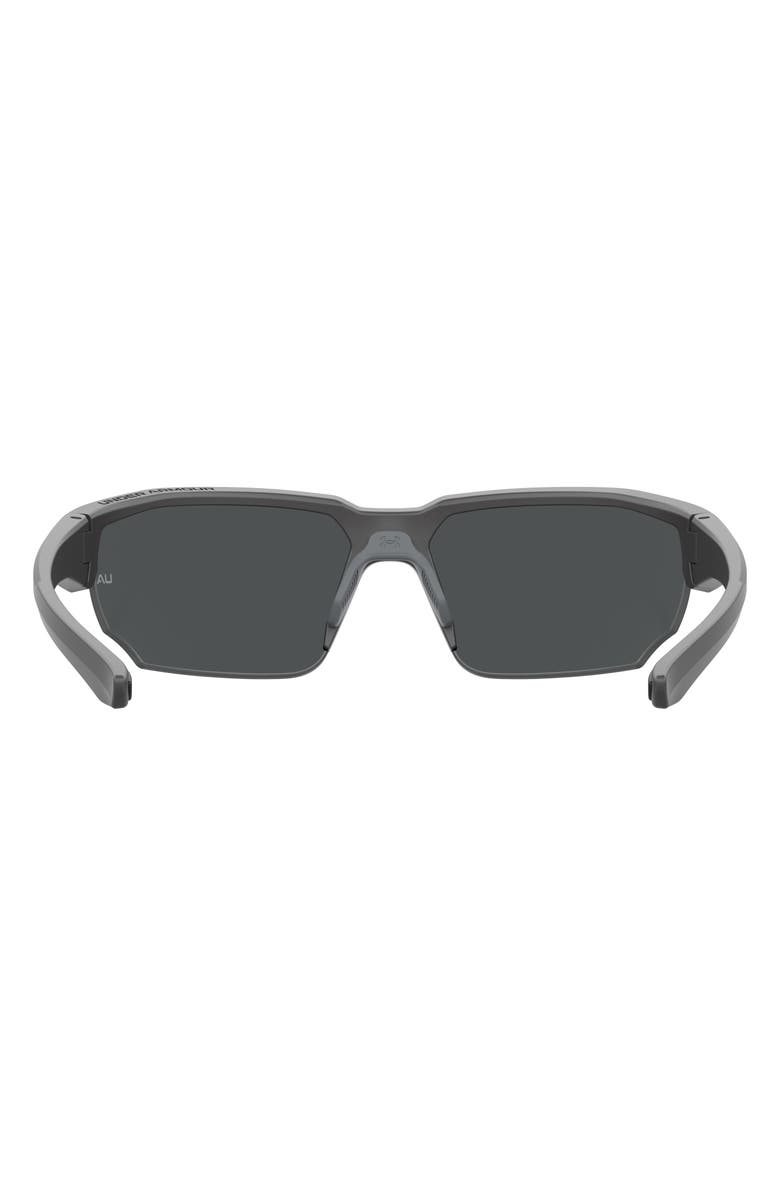 Under Armour 70mm Polarized Oversize Sport Sunglasses, Alternate, color, Grey Black