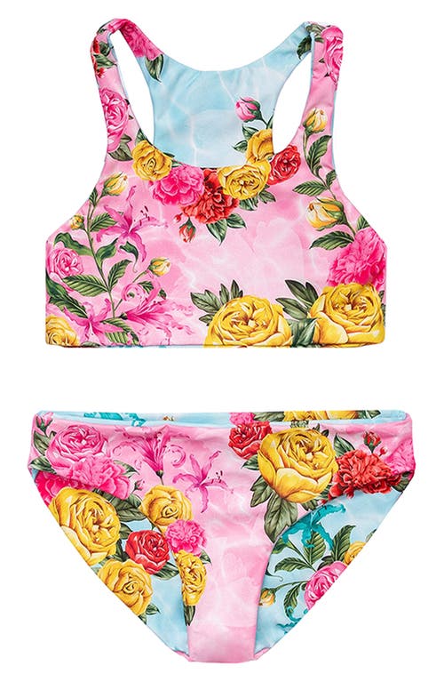 Shop Agua Bendita Kids' Mirage Gianna Reversible Two-piece Swimsuit In Pink Multicolor