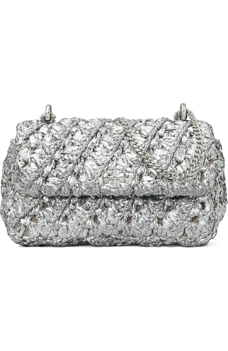 Tory Burch Kira Woven Metallic Leather Crossbody Bag, Main, color,