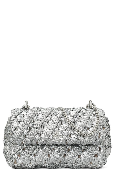 Kira Woven Metallic Leather Crossbody Bag