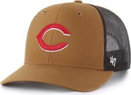 CARHARTT X 47 Men's Carhartt x '47  Brown Cincinnati Reds Trucker Adjustable Hat