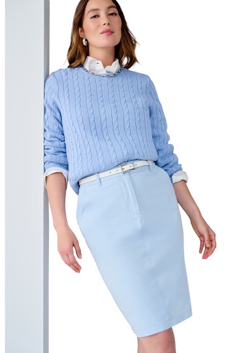 Stretch Cotton Chino Skirt (Plus)