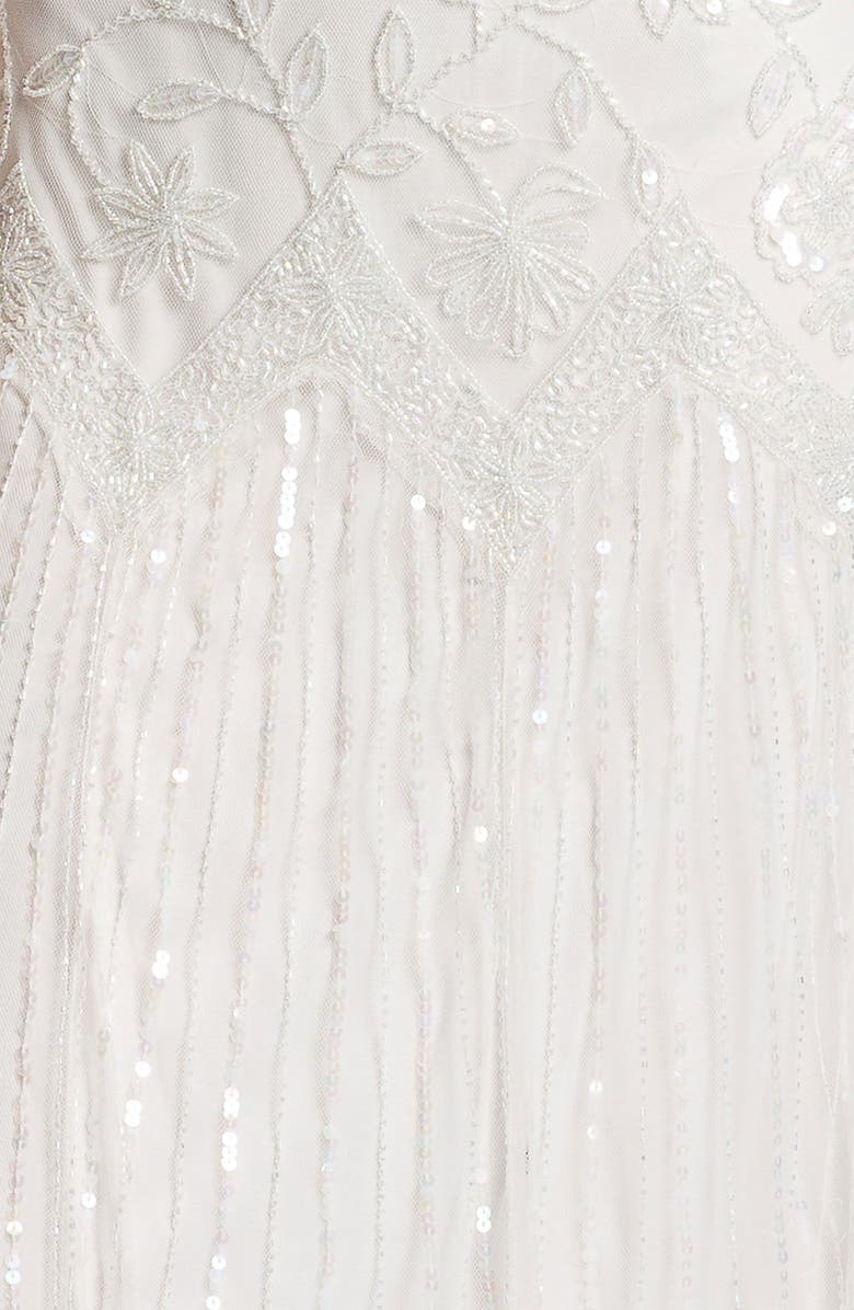 Pisarro Nights V-Neck Bead & Sequin Mesh Gown, Alternate, color, 