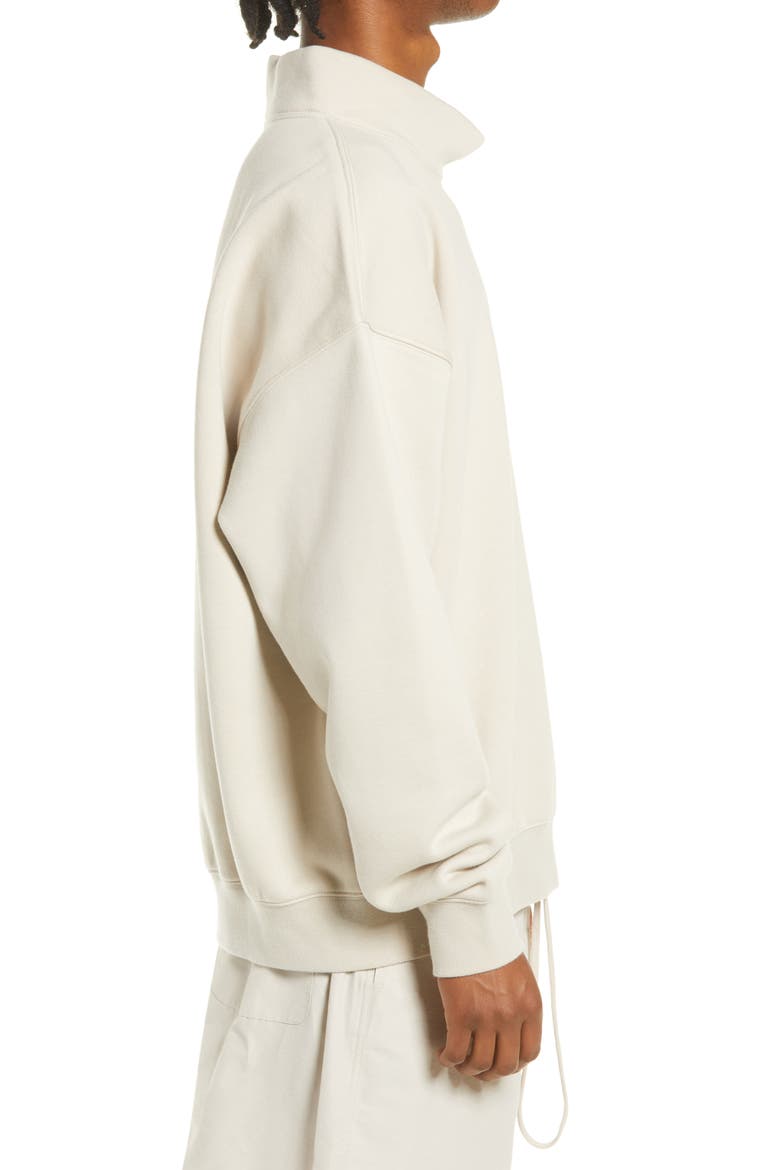 Logo Mock Neck Sweatshirt, Alternate, color, STONE
