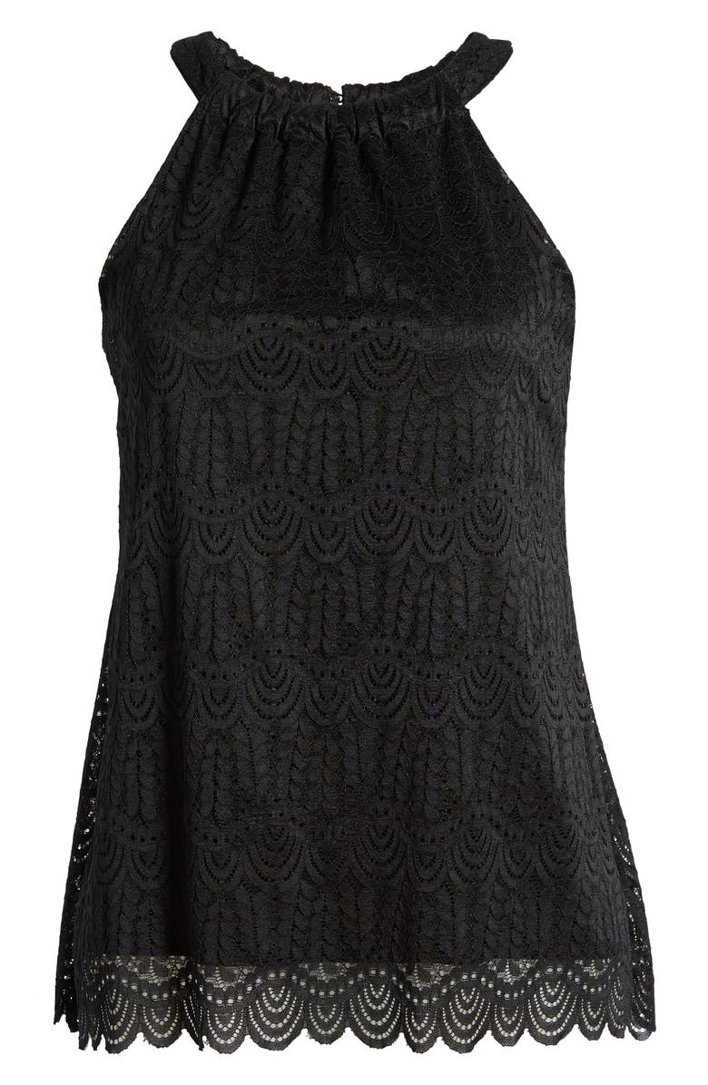 Loveappella Loveapella Lace Halter Neck Tank Top, Alternate, color, 
