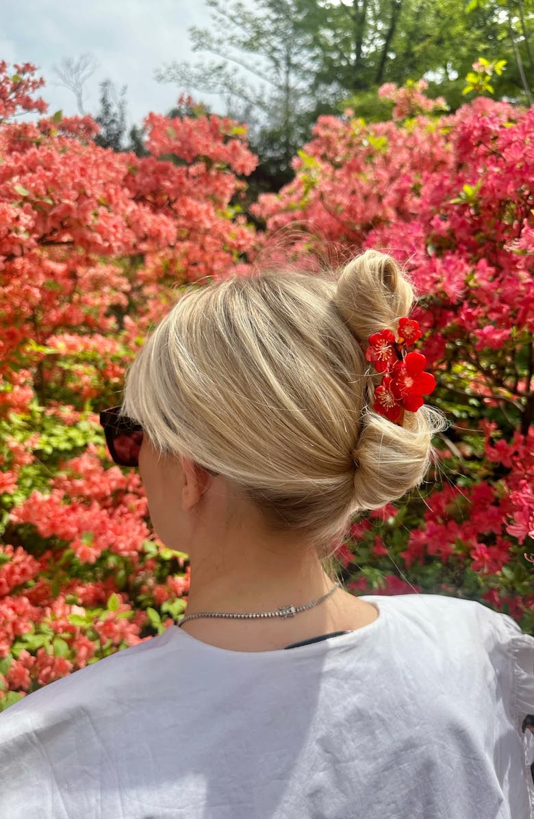 Solar Eclipse Hand Painted Cherry Blossom Claw Clip, Alternate, color, 