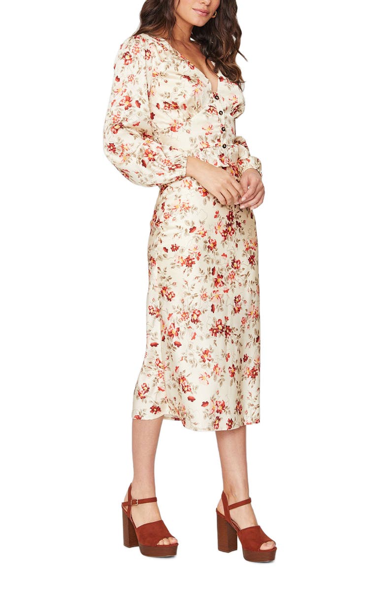 Lost + Wander Roaming the Riviera Floral Print Midi Skirt, Alternate, color,