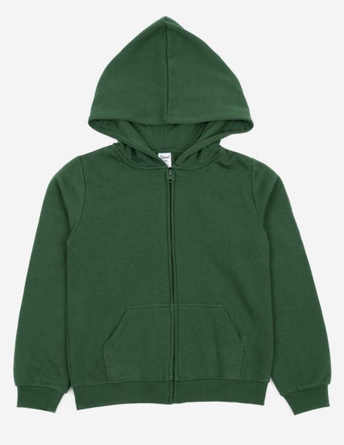 Leveret Kids Zip-up Sweatshirt Hoodie, Cotton Blend, Solid Colors In Green