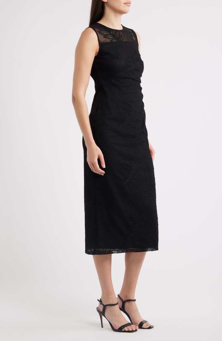 Anne Klein Embroidered Mesh Sleeveless Sheath Dress, Alternate, color,