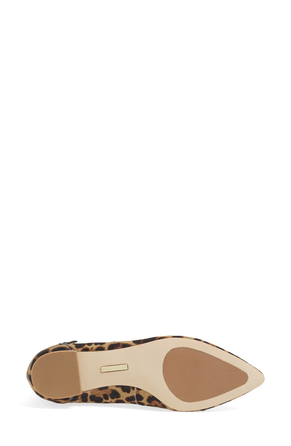 'Barry' Ankle Strap Flat (Nordstrom Exclusive), Alternate, color, BRUSHED LEOPARD CALFHAIR