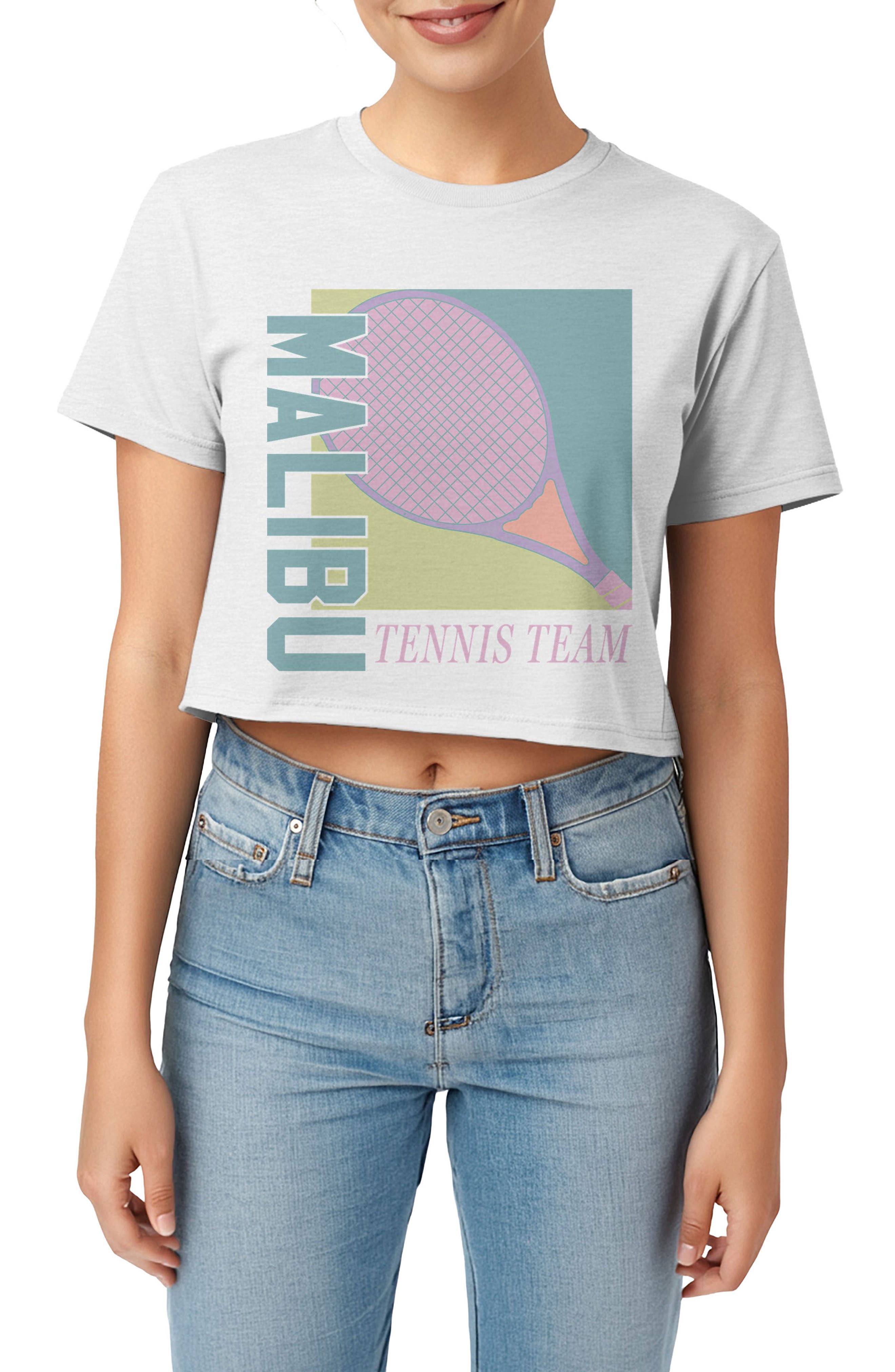 Malibu Tennis Team Graphic Cropped T-Shirt
