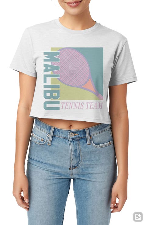 Malibu Tennis Team Graphic Cropped T-Shirt