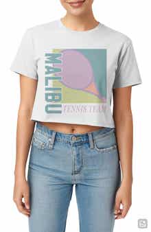 Malibu Tennis Team Graphic Cropped T-Shirt