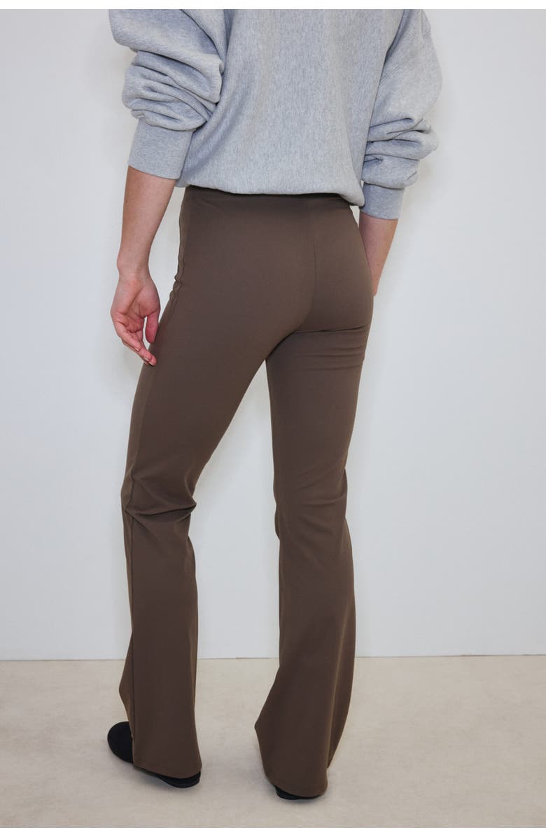H&M Four-way Stretch Flared Trousers, Alternate, color, Light Brown
