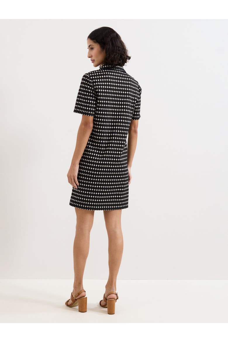 Vivienne Button-Placket Shirt Dress, Alternate, color, Black/Ivory