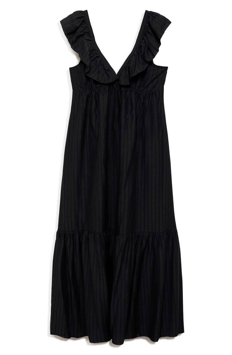 MANGO Ruffle Sleeveless Dress, Alternate, color, Black