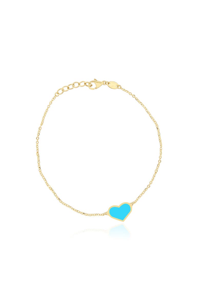 The Lovery Fine Jewelry Turquoise Single Heart Bracelet, Main, color, Turquoise