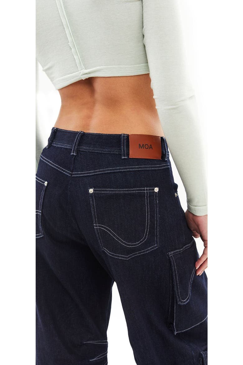 Rae Denim Cargo Pants, Alternate, color, Dark Denim