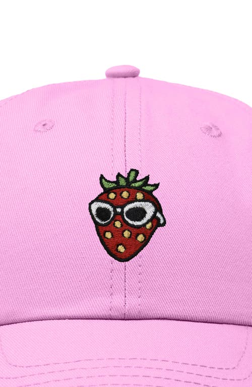 Dalix Strawberry Embroidered Casual Cap In Light Pink
