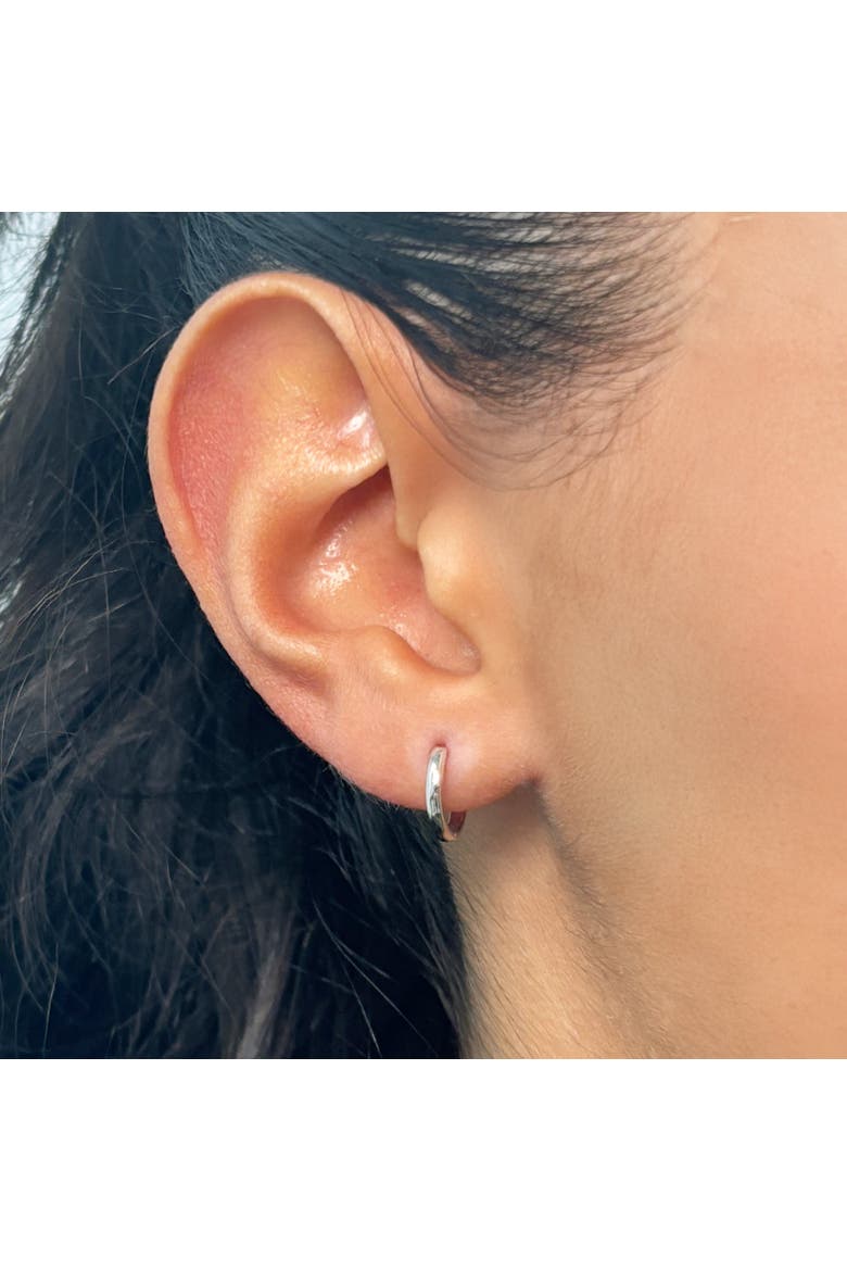 Gold Huggie Hoop Earrings, Alternate, color, White Gold