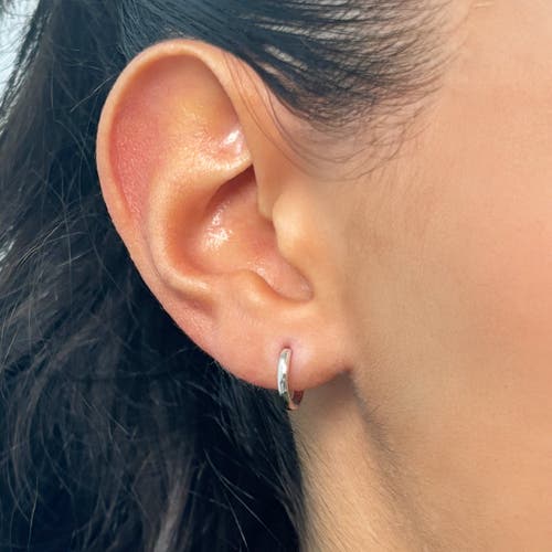 The Lovery Fine Jewelry Gold Huggie Hoop Earrings In Silver